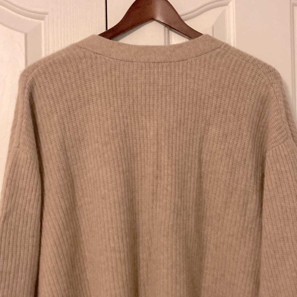 Quince Cashmere Oversized Cropped Cardigan Oatmeal Size XL - Picture 6 of 10